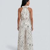 Printed Wide-Leg Jumpsuit with Halter Neck