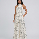 Printed Wide-Leg Jumpsuit with Halter Neck