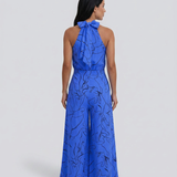 Printed Wide-Leg Jumpsuit with Halter Neck
