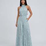 Printed Wide-Leg Jumpsuit with Halter Neck