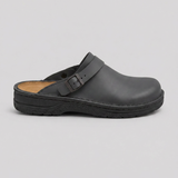 Women's Slip-On Leather-Look Clogs with Cushioned Footbed