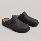 Women's Slip-On Leather-Look Clogs with Cushioned Footbed