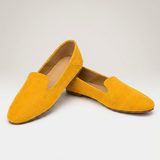 Women's Textured Pointed-Toe D'Orsay Flats in Orange