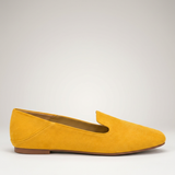 Women's Textured Pointed-Toe D'Orsay Flats in Orange