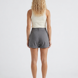 Women's High-Waist Wide-Leg Turn-Up Cotton Blend Shorts