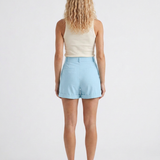 Women's High-Waist Wide-Leg Turn-Up Cotton Blend Shorts