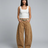 Women's High Waist Barrel Leg Denim Jeans