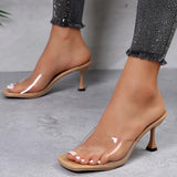 Clear Pointed Toe Stiletto Mule Heels