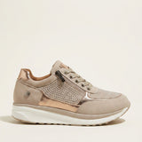 Women's Side Zip Cushioned Sole Sneakers