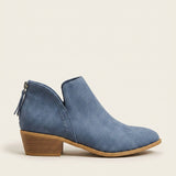 Women's Pointed Toe Low Block Heel Ankle Boots