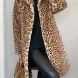 Leopard Print Teddy Fleece Long Coat