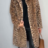 Leopard Print Teddy Fleece Long Coat