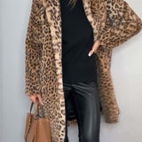 Leopard Print Teddy Fleece Long Coat