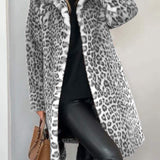 Leopard Print Teddy Fleece Long Coat