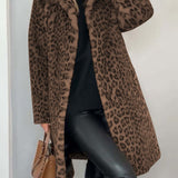 Leopard Print Teddy Fleece Long Coat