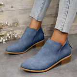 Women's Pointed Toe Low Block Heel Ankle Boots