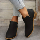 Women's Pointed Toe Low Block Heel Ankle Boots