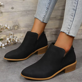 Women's Pointed Toe Low Block Heel Ankle Boots