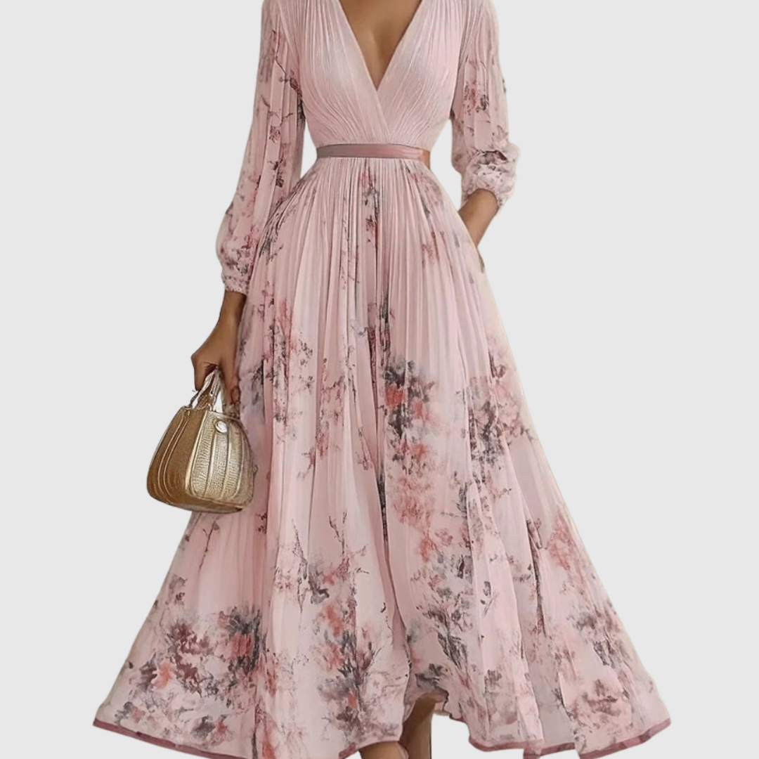 Floral Sleeveless V-Neck Midi Dress