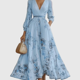 Floral Sleeveless V-Neck Midi Dress