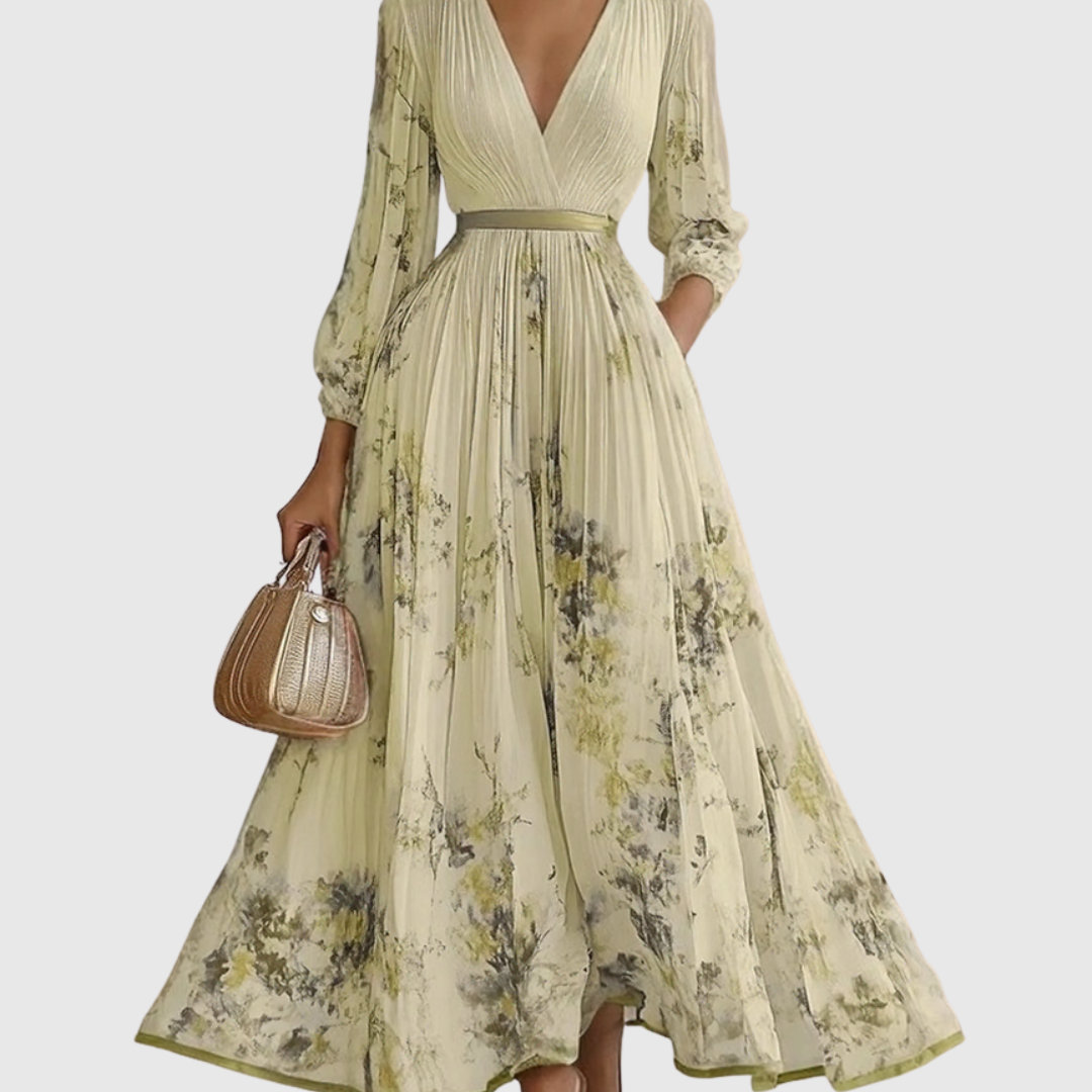 Floral Sleeveless V-Neck Midi Dress
