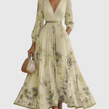 Floral Sleeveless V-Neck Midi Dress