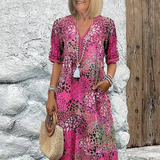 Floral V-Neck Midi Dress