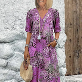 Floral V-Neck Midi Dress
