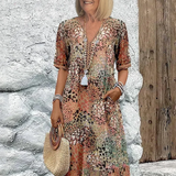 Floral V-Neck Midi Dress