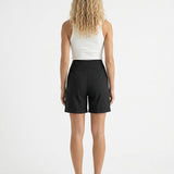 Women's High-Waist Straight-Leg Shorts with Pockets