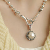 Women's Sterling Silver Pearl Pendant Necklace