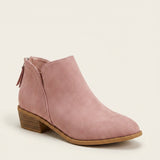 Women's Pointed Toe Low Block Heel Ankle Boots