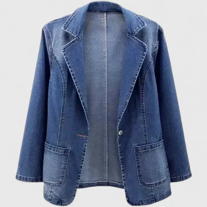 Open Front Denim Blazer