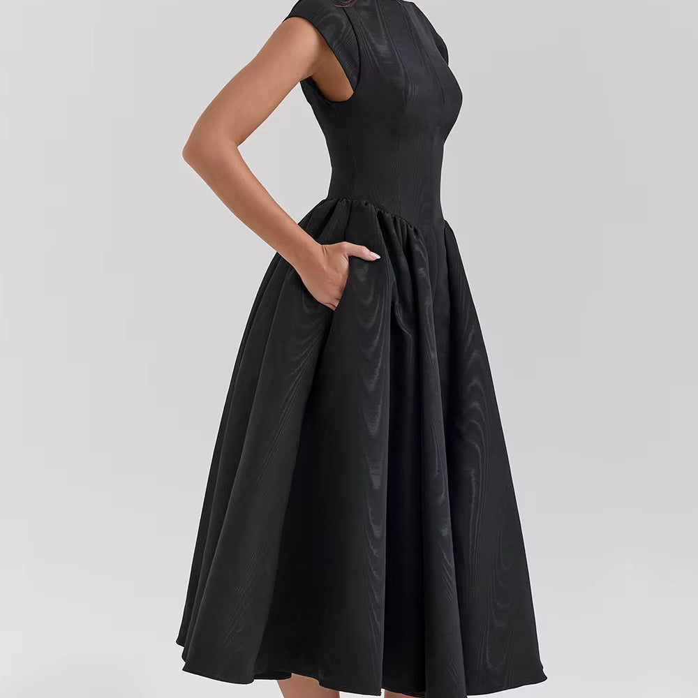 Cirelle | Cap Sleeve Midi Dress Structured Timeless Elegance