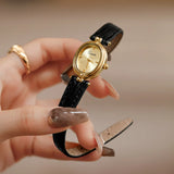 Women's Square Stainless Steel Leather Strap Watch