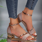 Metallic Strappy Flat Sandals