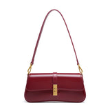Women's Compact Crossbody Bag with Gold Flap Detail