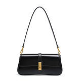 Women's Compact Crossbody Bag with Gold Flap Detail