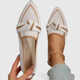 Pointed Toe Bow Flat Loafers