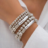 Women's Beaded Stretch Bracelet Set of 5