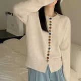 Women's Multicolor Button-Front Knit Cardigan