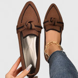 Pointed Toe Bow Flat Loafers