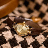 Women's Square Stainless Steel Leather Strap Watch