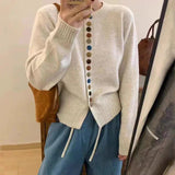 Women's Multicolor Button-Front Knit Cardigan