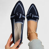 Pointed Toe Bow Flat Loafers