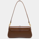 Women's Compact Crossbody Bag with Gold Flap Detail