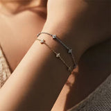 Women's Sterling Silver Bracelet with Zirconia Crystals