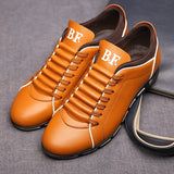 Leather Lace-Up Casual Sneakers