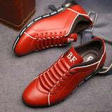 Leather Lace-Up Casual Sneakers
