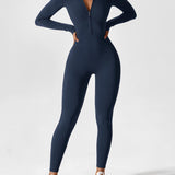 Long Sleeve Zip Front Jumpsuit